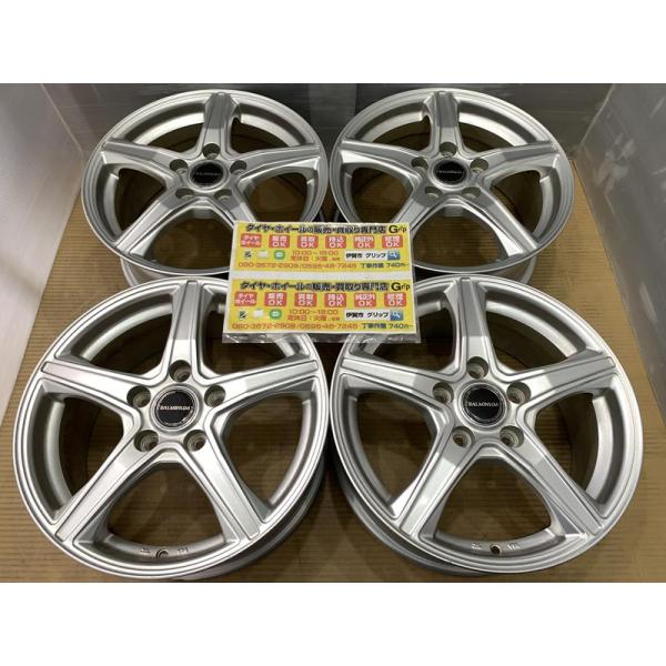 ブリヂストン　バルミナ　アルミホイール　16   6.5j    +54　シルバー　銀　5穴 114...