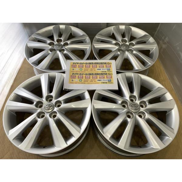 TOYOTA　ウィッシュ　純正アルミホイール　　１６　６ｊ　＋４５　シルバー　銀　５穴　１００