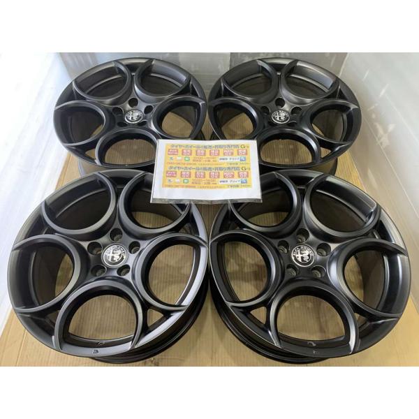 アルファロメオ　ジュリア　純正オプション　アルミホイール　マットブラック　１８　８ｊ　＋３３　艶消し...