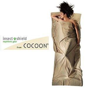 COCOON サファリトラベルシーツ Insect shield ICT92 コットン サンド 1人用 シングル 収納ケース付 12550026 コクーン (ei0a081)｜griptone