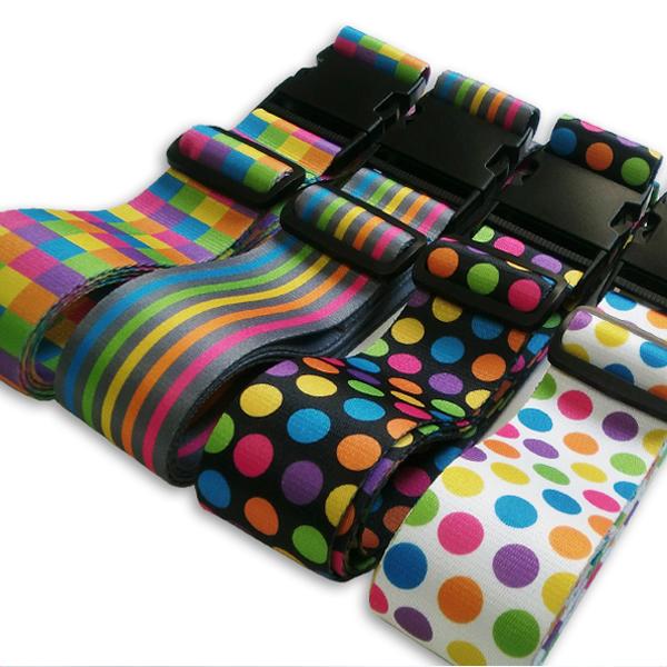 スーツケース ベルト ワンタッチ タイプ GPT 当店オリジナル おしゃれ カラフル チェック ドッ...