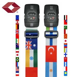 スーツケース ベルト TSAロック 鍵付き 当店オリジナル 3桁 ダイヤル おしゃれ カラフル 国旗...