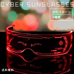 サングラス 光る LED レインボー 発光 メガネ 眼鏡 フェス ファッション サイバー 近未来 ユニーク ハロウィン コスプレ パーティ パリピ GPT 送料無料(gu1a964)