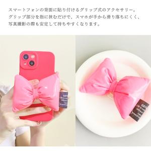 スマホグリップ 韓国 かわいい リボン スマホ...の詳細画像2