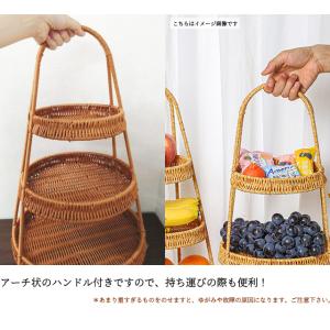 ラタン調 トレイ バスケット かご 3段 アフ...の詳細画像3
