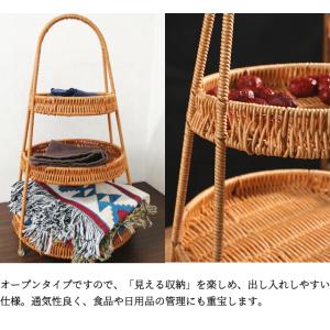 ラタン調 トレイ バスケット かご 3段 アフ...の詳細画像5