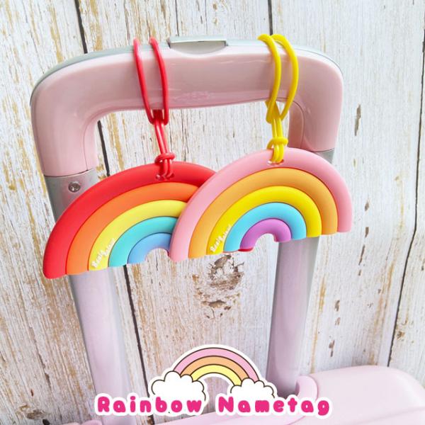 ネームタグ ラゲッジタグ 虹 レインボー 可愛い 名札 子供 幼稚園 保育園 目印 旅行 トラベル ...