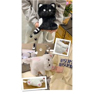 ネコ ぬいぐるみ ショルダーバッグ 白猫 黒猫...の詳細画像2