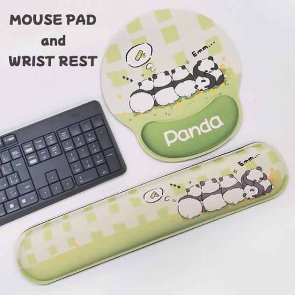 マウスパッド リストレスト セット パンダ かわいい パソコン キーボード 手首 クッション 低反発...