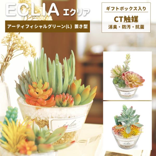 フェイクグリーン 卓上 置き型 消臭 抗菌 観葉植物 アーティフィシャルグリーン Lサイズ 多肉 ギ...