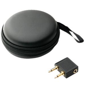 航空機用イヤホン変換アダプタ 収納ケース付き ブラック AAC-AD35  MCO (mi1a485...