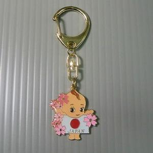 キューピー日の丸桜キーホルダー Q-007-KH 日本 国旗 和風 桜 40点迄メール便OK(da1...
