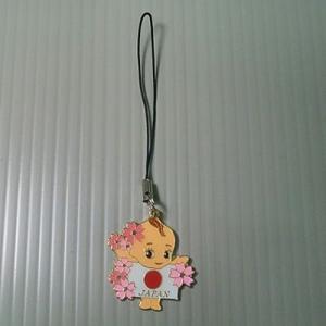 キューピー日の丸桜根付ストラップ Q-007-ST 日本 国旗 和風 桜 40点迄メール便OK(da...