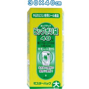 【まとめ買い=注文単位15個】ミスターパック大40枚入 ビッグポリ袋マチ付 79395　30-797...