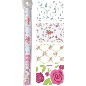 【まとめ買い=注文単位12個】デコレーション粘着シート(45×100cm・フラワー) リメイクシート...