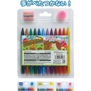 【まとめ買い=注文単位12個】12色 プラスチック クレヨン　31-043（se2a657)