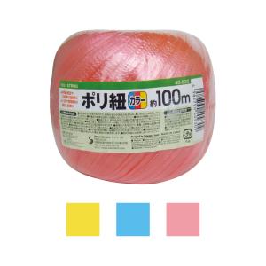 【まとめ買い=注文単位12個】ポリ紐(カラー)100m　アソート(色おまかせ)　40-930（se2...