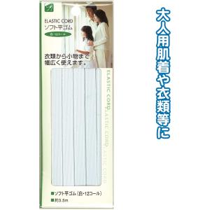 【まとめ買い=注文単位12個】ソフト平ゴム(白・12コール)3.5m 23-061(se2b068)