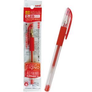 【まとめ買い=注文単位10個】三菱 ボールペン 超極細 ゲルインク シグノ 0.28 赤 32-49...