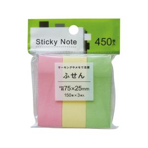 【まとめ買い=注文単位12個】ふせん75×25mm150枚×3本入 32-677(se2b952)