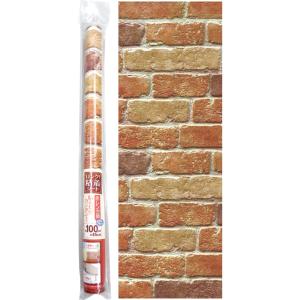 【まとめ買い=注文単位12個】ロングデコレーション粘着シート 45×100cm 赤レンガ調 リメイク...