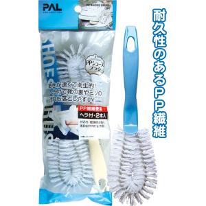 【まとめ買い=注文単位12個】乾きが速くて清潔!PPシューズブラシヘラ付2本入 40-304(se2c349)