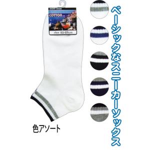 【まとめ買い=注文単位10個】紳士 綿混 スニーカーソックス 口ゴムライン 靴下 メンズ 4012102 アソート(色おまかせ)45-605(se2c530)