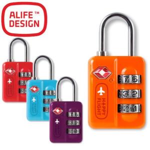 TSAロック トラベルロック 南京錠 おしゃれ カラフル かわいい 旅行 セキュリティ ALIFE アリフ ハッピーフライト sncf-098 5点迄メール便OK(su0a088)｜スーツケースと旅行用品のgriptone