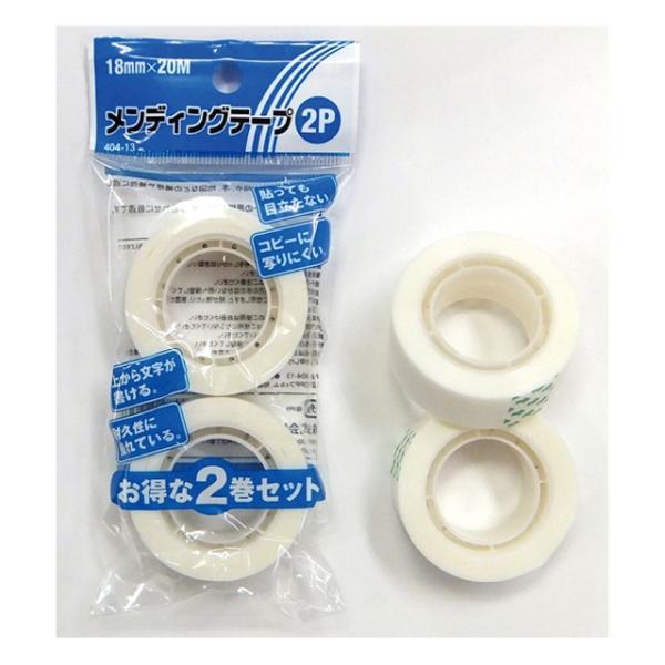 【まとめ買い=12個単位】メンディングテープ(付替え用)18mm×20m 2P 404-13(su3...