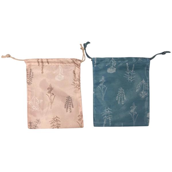 【まとめ買い=10個単位】巾着バッグ ボタニカル柄 中 アソート(色柄ある場合) BT-567(su...