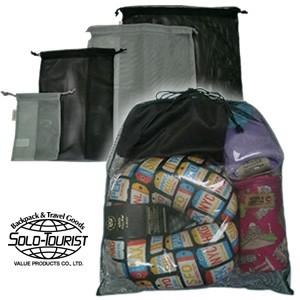 ソロツーリスト 巾着袋 メッシュ巾着 Lサイズ 大きい 無地 軽量 solo