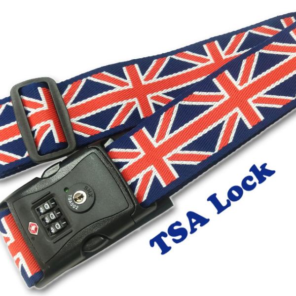 スーツケースベルト TSAロック 鍵付き ユニオンジャック 日本製 1点迄メール便OK(va1a06...