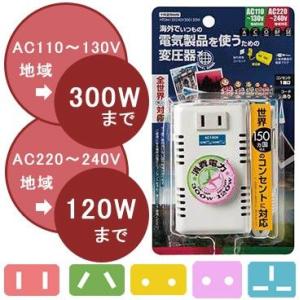 YAZAWA 変圧器 トランス式 海外旅行用 マルチプラグ 保証付 HTDM130240V300120W AC110-130V、220-240V⇒100V(容量300W,120W) 日本製(ya0a099)【国内不可】｜griptone