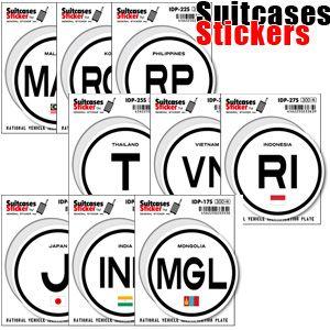 ステッカー シール 国旗 国際識別記号 国名 スーツケースステッカー 海外 旅行 トラベル かっこい...