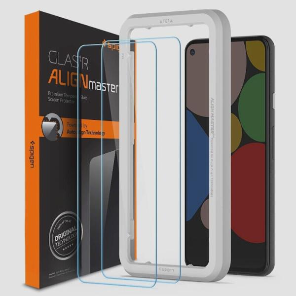 送料無料★Spigen AlignMaster ガラスフィルム Google Pixel 5 ガイド...