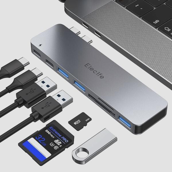 送料無料★Elecife Macbook Air /Macbook Pro ハブ USB C 7ポー...