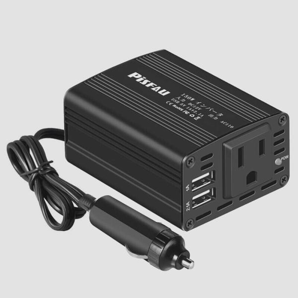 送料無料★150Wカーインバーター コンバーター DC12V AC110V 車載充電器USB給電2口...