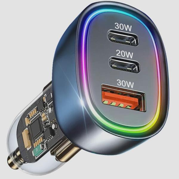 送料無料★IDOLCO カーチャージャー 80W 3ポートシガーソケット usb 急速充電器 12V...