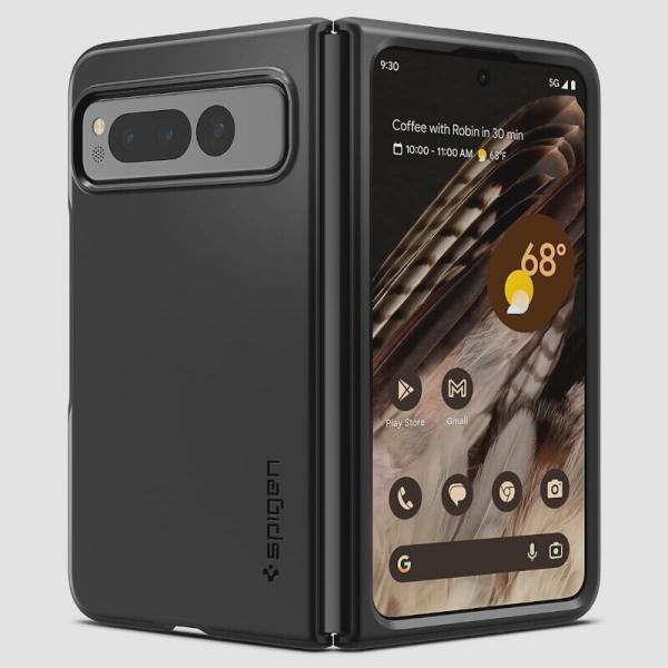 送料無料★Spigen Pixel Fold ケース マット仕上げ ワイヤレス充電対応 シン・フィッ...