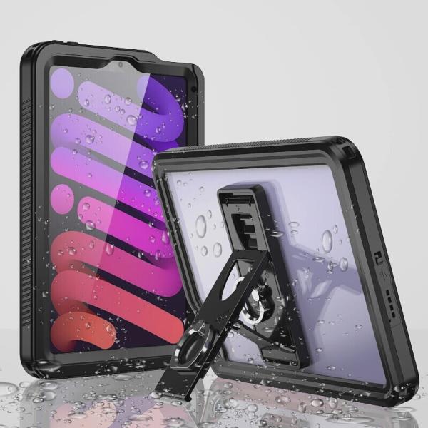 送料無料★iPad Mini 6 防水ケース 8.3インチ防水カバー タブレットケース (黒)