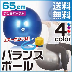 【販売終了】グロング バランスボール 65cm アンチバースト 耐荷重250kg 空気入れ フットポンプ付き ヨガボール エクササイズボール GronG