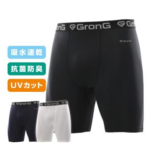 グロング スポーツタイツ ショート丈 メンズ コンプレッションタイツ レギンス 吸水速乾 抗菌防臭加工 UVカット GronG｜grong