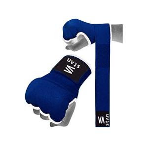 stan バンテージ 簡単 マジックテープ式 インナーグローブ ボクシング MMA 衝撃吸収ゲルパッド (L ブルー)｜gronlinestore