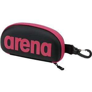 arena(アリーナ) スイミングゴーグル用ケース ブラック×ピンク フリーサイズ カラビナ付き ARN-6442｜gronlinestore