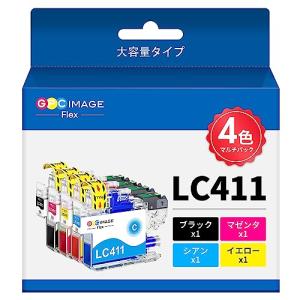 番号区別は不要 GPC Image Flex LC411 LC411-4PK ブラザー 用 インク LC411 4色セット 大容量タイプ bro｜gronlinestore