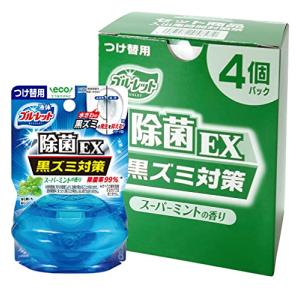 液体ブルーレットおくだけ除菌EX トイレタンク芳香洗浄剤 スーパーミントの香り 詰め替え用 4個パック 70ml｜gronlinestore