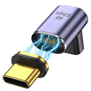 USB C磁気アダプタ、24針直角USB C 90度アダプタ、PD 100 w USB 4 40 Gbps 8 K 60 Hzビデオ、Thund｜gronlinestore