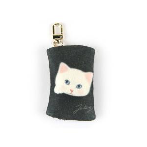 Jetoy ジェトイ Choochoo本舗 猫雑貨 猫のフェルトコインケースチャーム コトン Al完売しました ねこ 小銭入れ 白ネコ