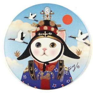 Jetoy ジェトイ Choochoo本舗 猫雑貨 猫のミニミラー 授与 ネコの手鏡 イチゴ フラワー クイーン柄 雨降り かわいいねこ