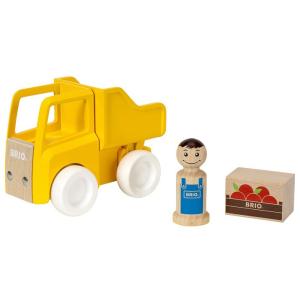 Brio ブリオ 木のおもちゃ ダンプカー 働く車 運転手 荷物 イエロー ソフト素材使用 木製玩具 知育玩具 ごっこ遊び
